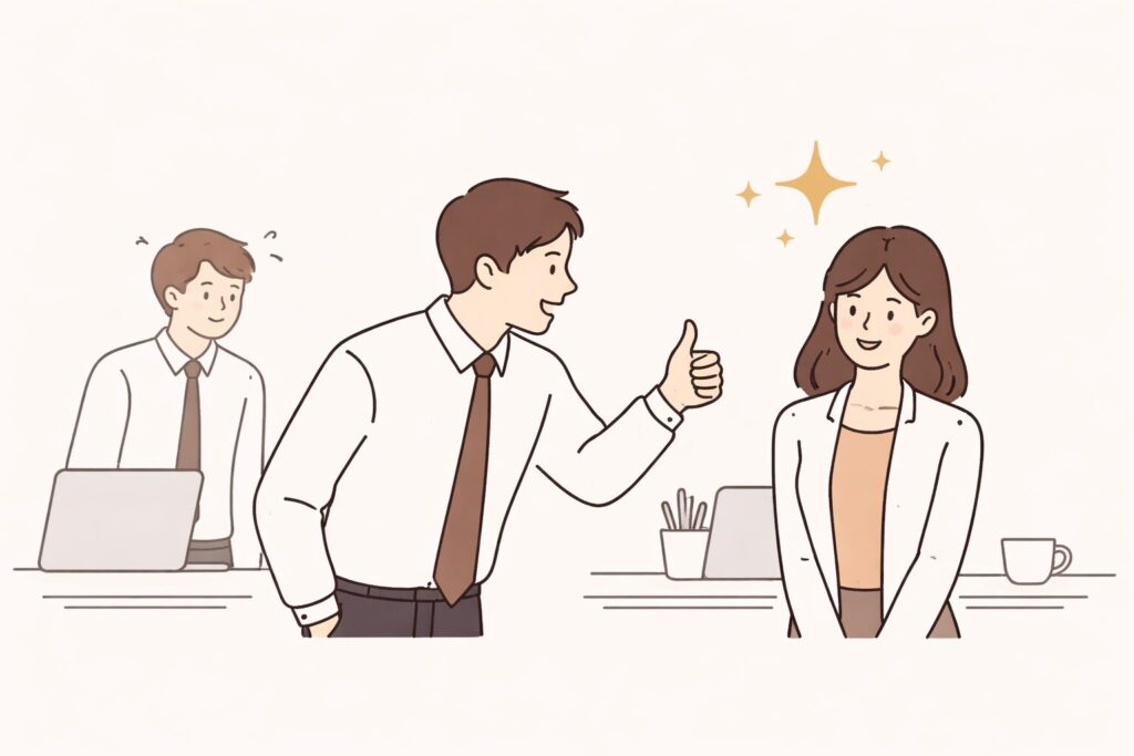 職場でのお気に入りがわかりやすい態度